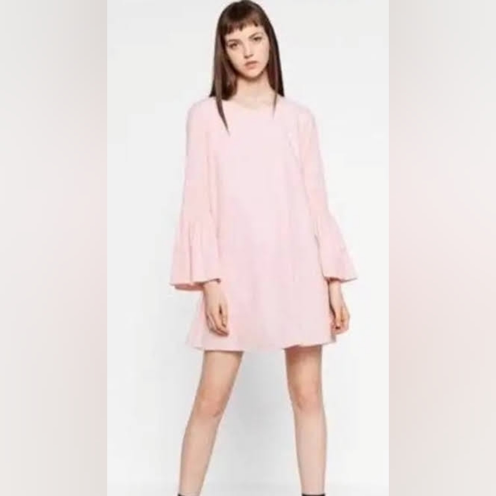 ZARA Pink and White Pinestripe Dress